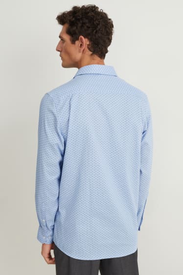 Hommes - Chemise de bureau - regular fit - col kent - facile à repasser - bleu clair