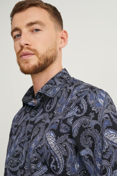 Home - Camisa formal - slim fit - cutaway - fàcil de planxar - blau fosc