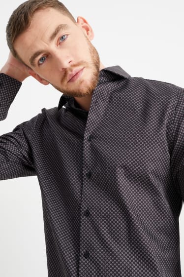 Hommes - Chemise de bureau - slim fit - col kent - facile à repasser - violet