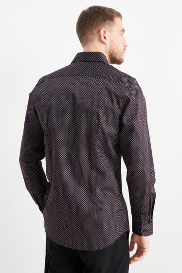 Hommes - Chemise de bureau - slim fit - col kent - facile à repasser - violet
