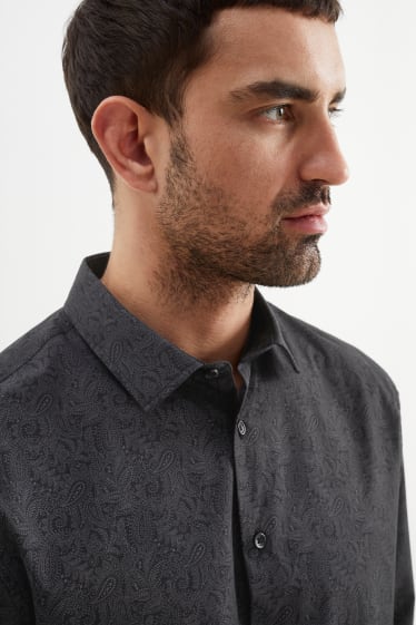 Home - Camisa formal - slim fit - Kent - fàcil de planxar - negre