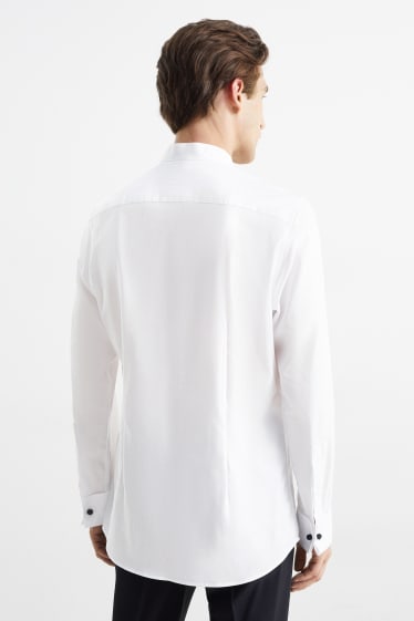 Hommes - Chemise de smoking - slim fit - col cassé - facile à repasser - blanc