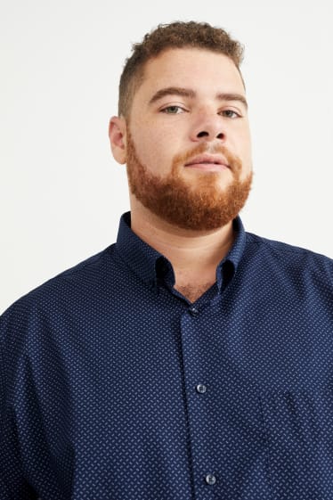 Herren - Hemd - Regular Fit - Button-down - dunkelblau
