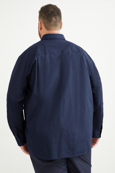 Herren - Hemd - Regular Fit - Button-down - dunkelblau
