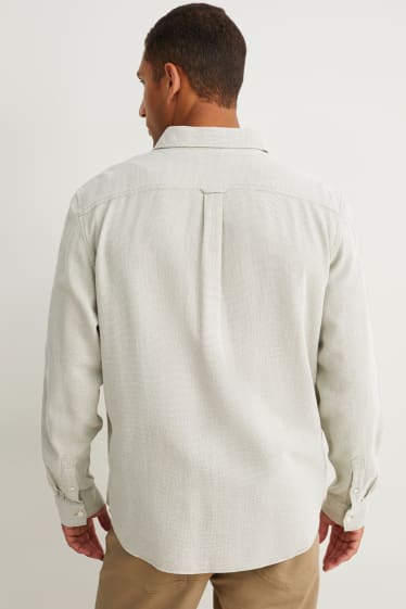 Hommes - Chemise - regular fit - col kent - vert chiné