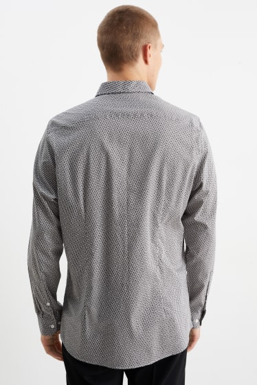 Home - Camisa formal - slim fit - Kent - fàcil de planxar - negre/blanc
