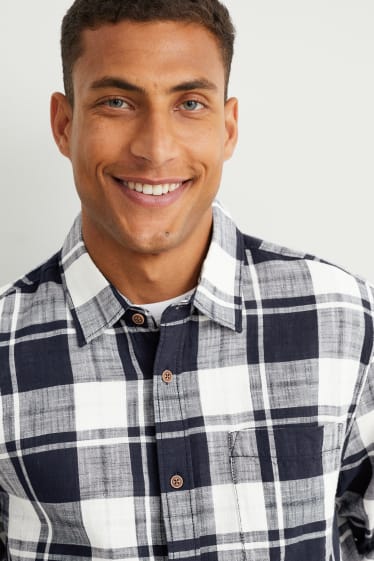 Hommes - Chemise - regular fit - à carreaux - bleu foncé