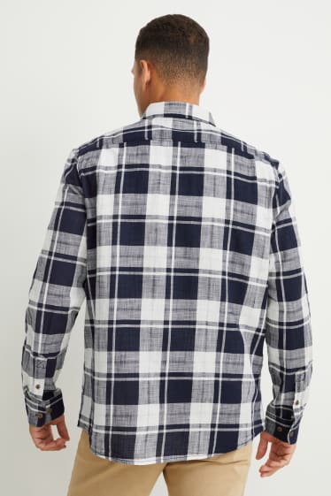 Hommes - Chemise - regular fit - à carreaux - bleu foncé