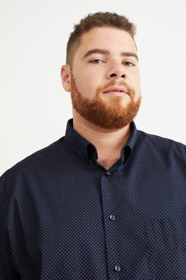Home - Camisa - regular fit - Kent - fàcil de planxar - estampat minimalista - blau fosc