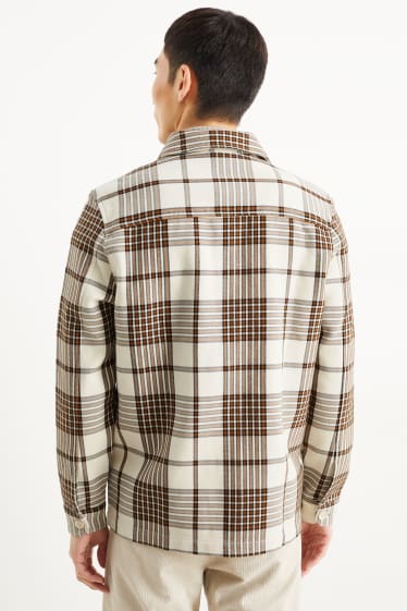 Home - Camisa - regular fit - Kent - de quadres - marró clar