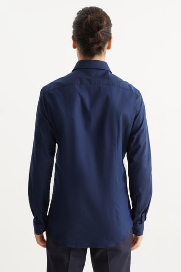 Home - Camisa formal - slim fit - Kent - fàcil de planxar - blau fosc