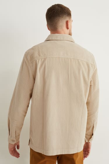 Hommes - Chemise en velours côtelé - beige clair