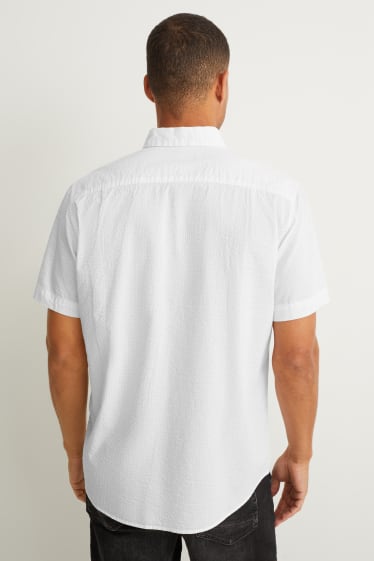Herren - Hemd - Regular Fit - Button-down - weiss