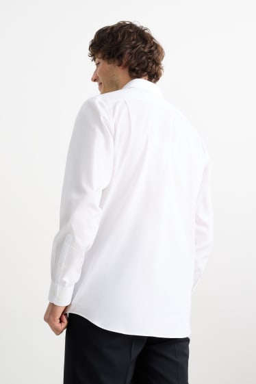 Hombre - Camisa de oficina - regular fit - cutaway - de planchado fácil - blanco