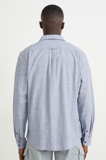 Hommes - Chemise - regular fit - col kent - gris clair chiné