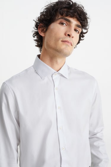 Herren - Hemd - Regular Fit - Cutaway - bügelleicht - weiss