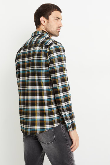 Home - Camisa de franel·la - regular fit - Kent - de quadres - verd