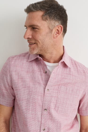 Heren - Overhemd - regular fit - kent - roze