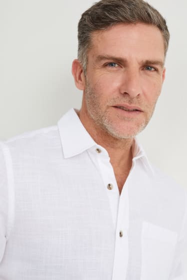 Uomo - Camicia - regular fit - collo all'italiana - bianco