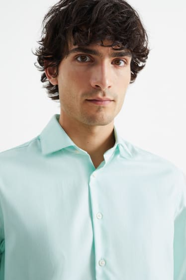 Hommes - Chemise - regular fit - col cutaway - facile à repasser - vert menthe
