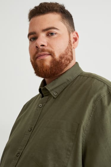 Home - Camisa Oxford - regular fit - button-down - verd fosc