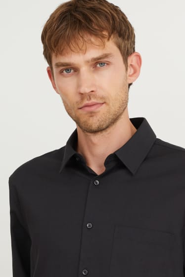 Herren - Oxford Hemd - Regular Fit - Kent - bügelleicht - schwarz