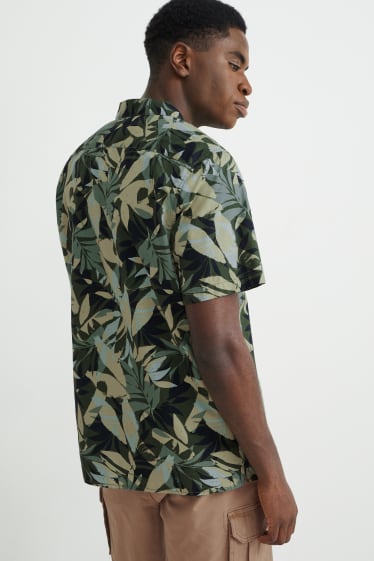 Hommes - Chemise - regular fit - col à revers - vert