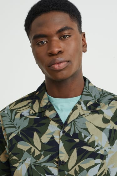 Hommes - Chemise - regular fit - col à revers - vert