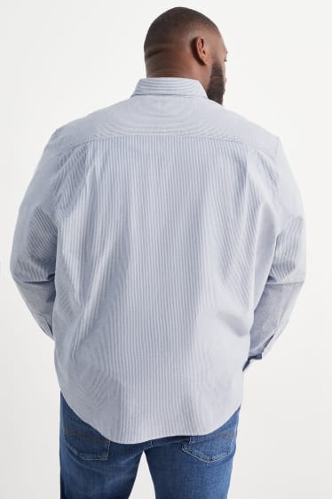 Hommes - Chemise oxford - slim fit - col button-down - à rayures - bleu
