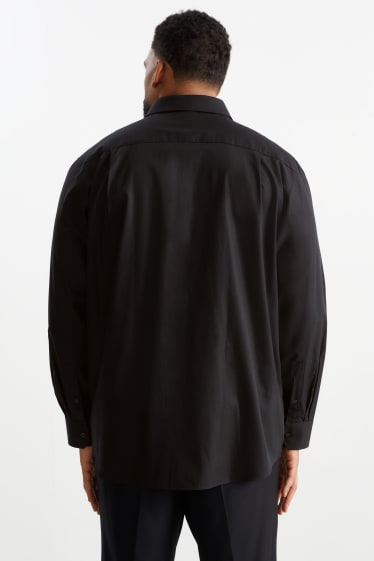Herren - Hemd - Regular Fit - bügelleicht - schwarz