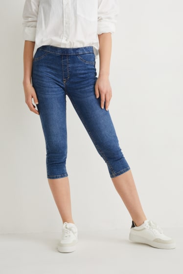 Damen - Capri Jegging Jeans - Mid Waist - Push-up-Effekt - LYCRA® - jeansblau