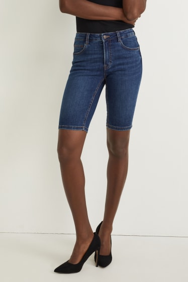 Donna - Bermuda di jeans - vita media - LYCRA® - jeans blu