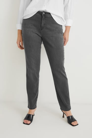 Damen - Skinny Jeans - Mid Waist - One Size Fits More - jeansgrau