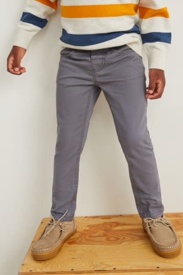 Kinder Jungen - Multipack 2er - Hose - Slim Fit - grau-melange
