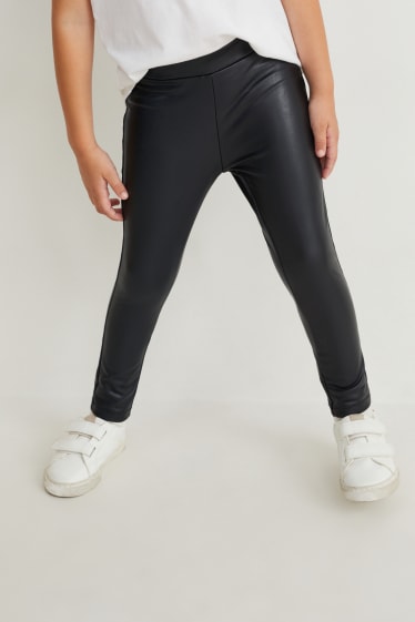 Kinderen: meisjes - Legging - imitatieleer - zwart