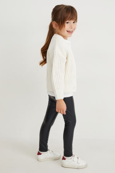 Kinderen: meisjes - Legging - imitatieleer - zwart