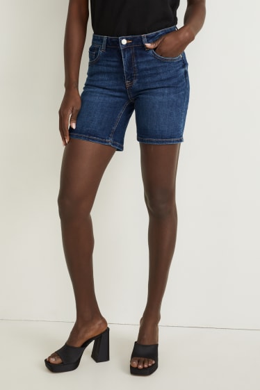 Femmes - Short en jean - mid-waist - jean bleu