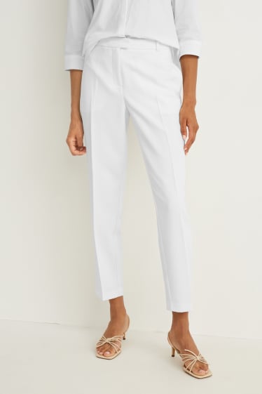 Dona - Pantalons formals - mid waist - regular fit - blanc