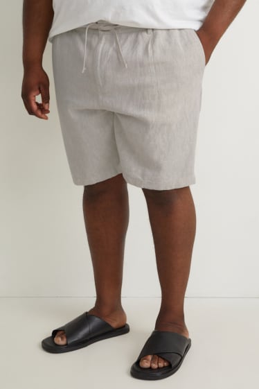 Herren - Shorts - Leinen-Mix - hellbeige