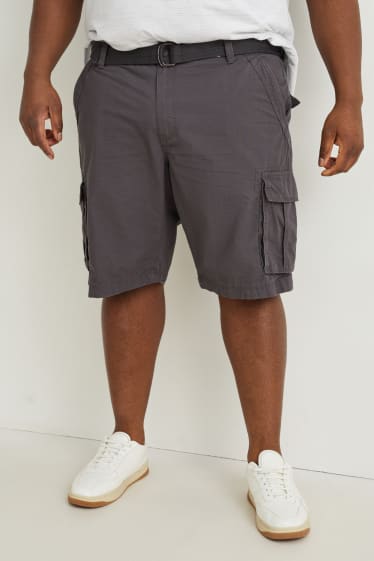 Uomo - Shorts cargo con cintura - grigio scuro