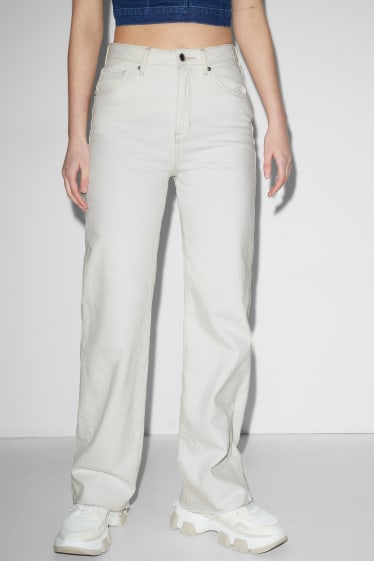 Damen - CLOCKHOUSE - Straight Jeans - High Waist - cremeweiss