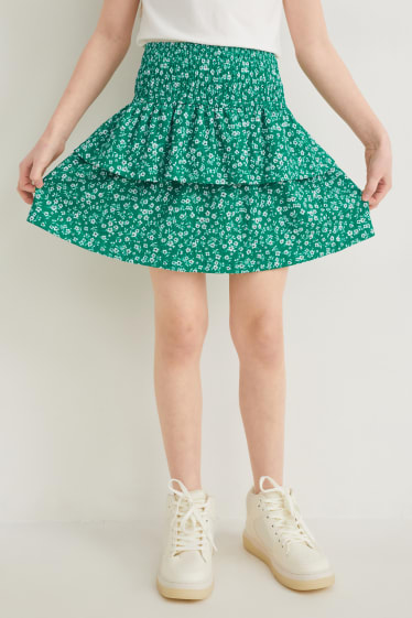 Bambine - Gonna - a fiori - verde