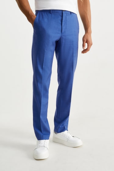 Pánské - Oblekové kalhoty - regular fit - Flex - stretch  - tmavomodrá