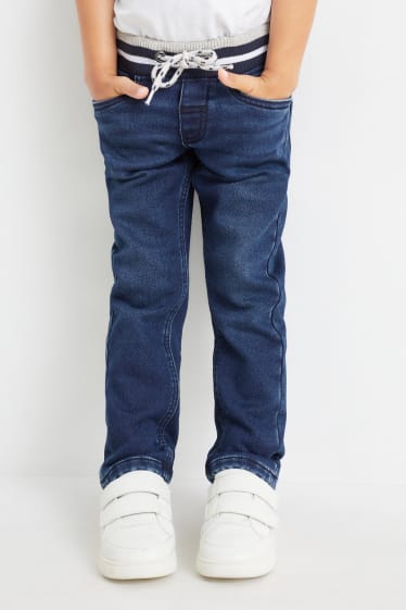 Enfants garçons - Jean de coupe droite - jeans doublés - jean bleu foncé