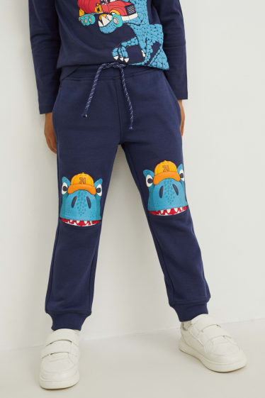 Enfants garçons - Dinosaure - pantalon de jogging - bleu foncé