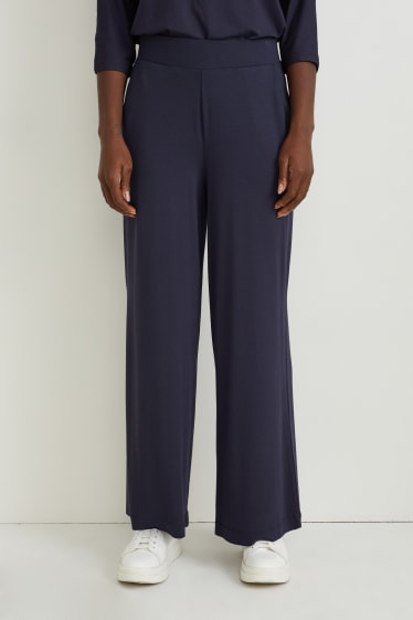 Damen - Basic-Jersey-Hose - Loose Fit - dunkelblau
