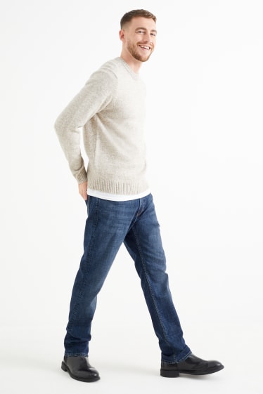 Men - Straight jeans - thermal jeans - COOLMAX® - denim-dark blue
