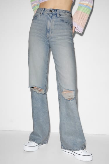 Damen - CLOCKHOUSE - Wide Leg Jeans - High Waist - helljeansblau
