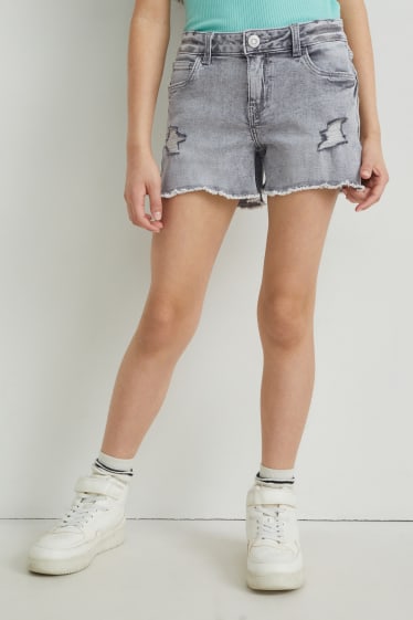 Kinder Mädchen - Jeans-Shorts - helljeansgrau