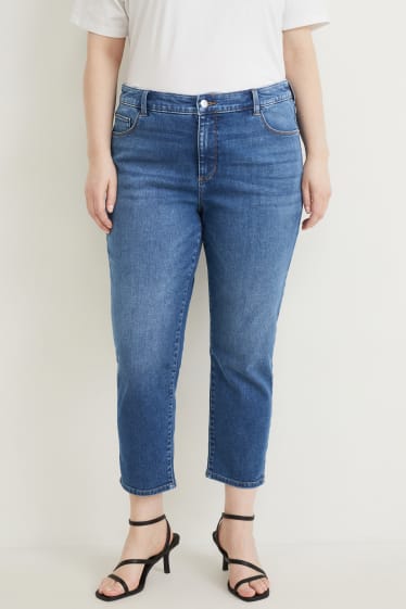 Damen - Crop Jeans - Mid Waist - LYCRA® - jeansblau